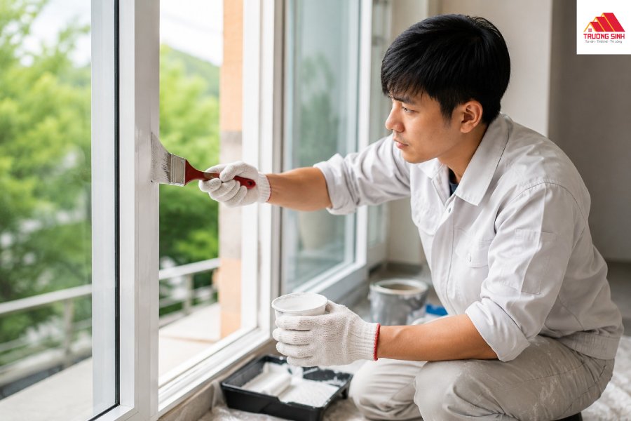 Những lưu ý khi sơn của nhôm kính